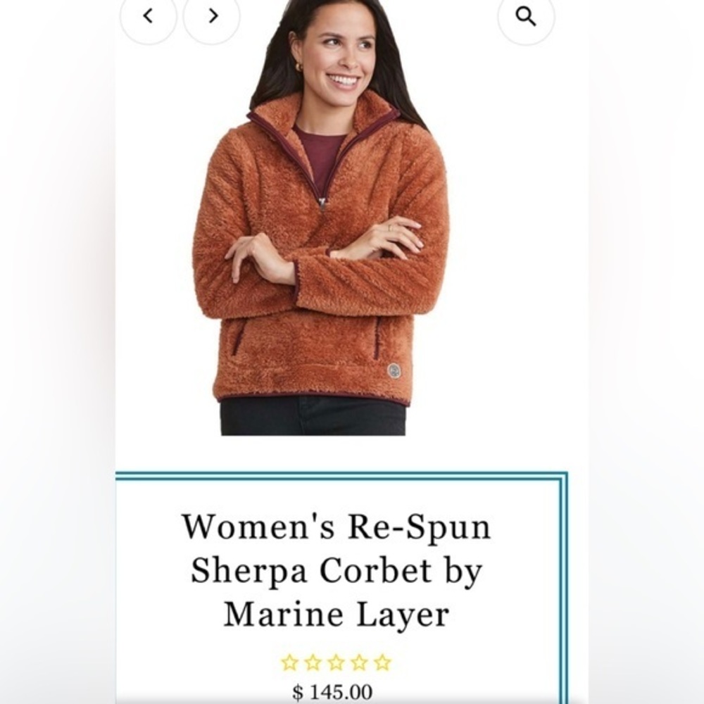 Marine Layer size M fleece jacket EUC